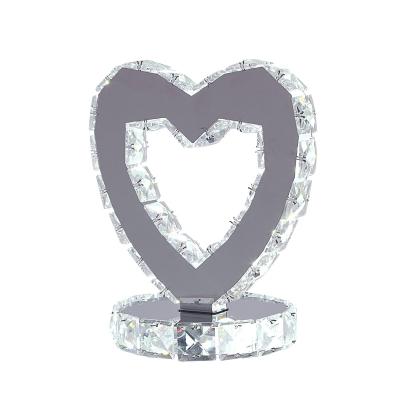 China Creation Heart Table Lamp Home Lighting Modern Chrome Table Light Crystal Table Lamp for sale