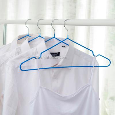 China Eco - Friendly Wholesale Thick Coated Clothes Hanging Hangers Custom Metal Coat Hangers Bulk Coat Hangers for sale