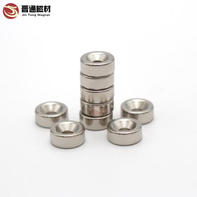 China Industrial Magnet Neodymium Hole Magnets Rare Earth Disc Milled Strong Permanent Magnet With Screws for sale