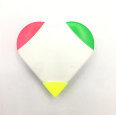 China Promotional Markers & Highlighter Bars Heart Shape 3 In 1 Highlighter Bar, Promotional Highlighter Bar for sale