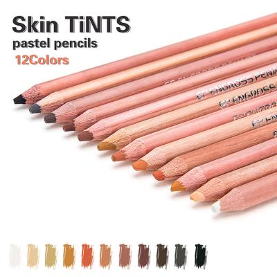 China Gift 12 Complexions Chalk Pencil Portrait Chalk Pencil Professional Hand Drawn Chalk Drawing Colored Pencil for sale