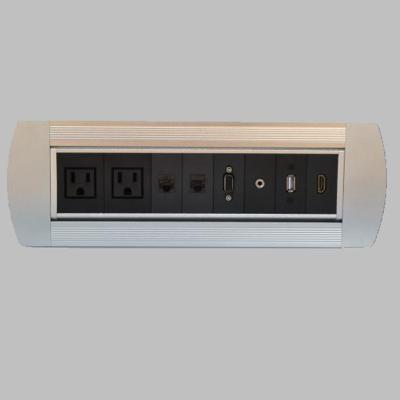 China Commercial Manual Turn Table Socket 2 US Outlet, USB Charge, Internet/Network (RJ45), Switch for sale