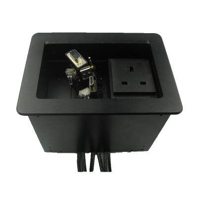 China Commercial Cable Cubby Table Socket 1 UK/British Outlet 6 Holes Cable Box for sale