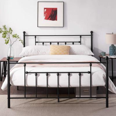 China Easy to Assemble Large Victorian Retro Style Metal Bed Frame with Headboard and Footboard Living Room Goods and Stable Metal Bed for sale