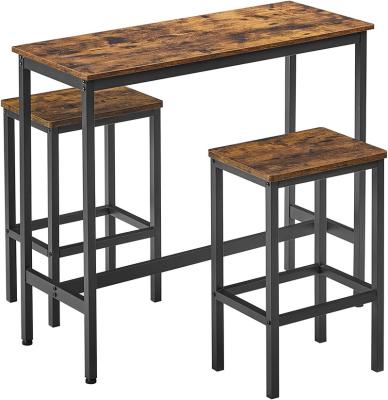 China General Purpose Furniture Modern Industrial Commercial Bar Table Modern Bar and Stools Modern Wooden High Leg Narrow Bar Tables Set for sale