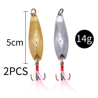 China Big Game Fishing LUSHAZER 2pcs/lot 2 Colors PESCA Lure Trolling Hard Spinner Lures Metal Lure Fishing Spoon for sale