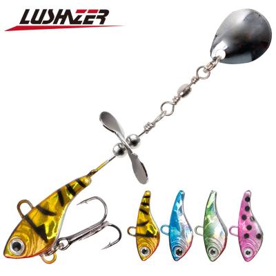 China LUSHAZER 12g Metal Blade Trout Spoon VIB Spinner Bait Mini Bait Jigging Head Metal Lead With Blood Slot Hook for sale