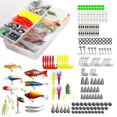 China Crankbait Bait Bucket Bass Fishing Tackle 195pcs/lot Durable Wholesale Spoon Minnow Matel Lures Spoon Bass Fishing Kits for sale