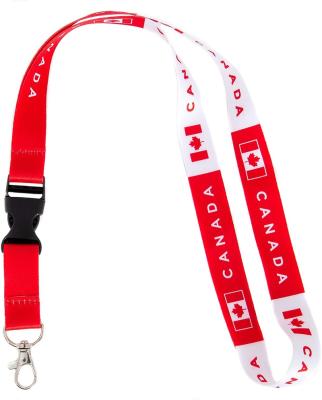 China Decoration Wholesale OEM Sublimation Polyester Neck Lanyard With Canada Flag Color for sale