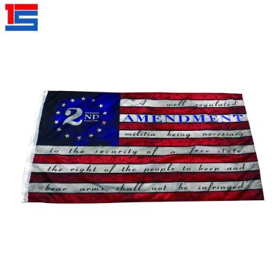 China FLYING Custom 3x5 Feet Second Amendment 2nd Amendment Vintage American Flag Banner 1791 for sale