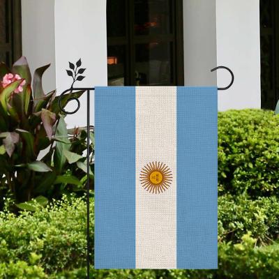 China Hanging Double Sided Printed 12x18 Inch Argentina Burlap Durable Garden Flag Lawn Flag For Yard Decoration for sale