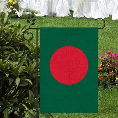 China Hanging Double Sided Printed 12x18 Inch Durable Bangladesh Burlap Garden Flag Lawn Flag For Yard Decoration for sale