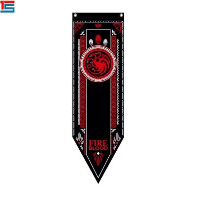 China FLY 15*50cm Polyester Custom Design Advertising Hanging Wall Banner TARGARYEN House Flag Set Of Thrones for sale