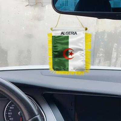 China Algeria Pennants Flag Mini Car Mirror Hanging National Country Flag Hanging Banner for sale