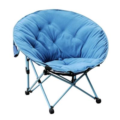 China Contemporary Overside Padded Outdoor Round Lounge Around Folding Adult Large Folding Camping Moon Foldable Chair for sale