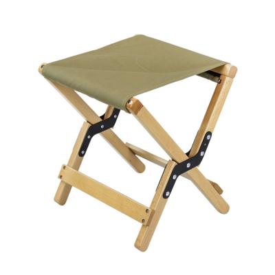 China Single Folding Outdoor Canvas Stool Wooden Bench Camping Portable Convenient Small Folding Fishing Chair for sale