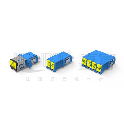 China Duplex Quadruplex LC Shuttered Fiber Optic Adapter Dust Proof Eye Protection for sale