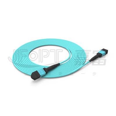 China 12 Core Multimode OM3 MTP Patch Cord Aqua Polarity Type B Standard Loss 3m 5m 10m 15m 20m Backbone Jumper for sale