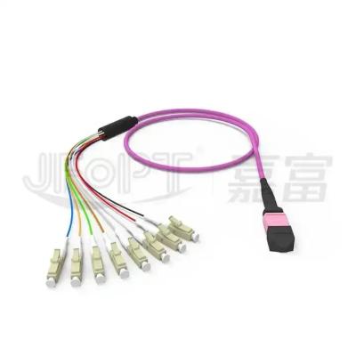 China Push-pull Rod Boot MTP Patch Cord with US Conec Connector Model and Aqua Jacket Color for sale