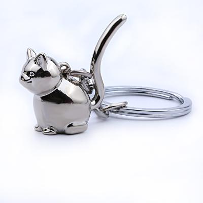 China Cute 3D Style Cat Key Chain Key Ring For Women Lucky Kitten Cat Key Chain Holder Men Car Bag Charm for sale