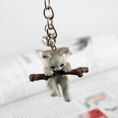 China Cute 3D Style Cat Key Chain Keychain For Creative Lucky Key Holder Key Chain Women Kitten Cat Bag Charm for sale