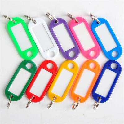 China Style Cheap Plastic Key Tags Mix Color ID Tag Name Tags Key Chain With Ring for sale