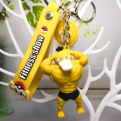 China Creative Cute Cartoon Style Cartoon Muscle Key Chain Student Backpack Doll Car Pendant Keychain for sale