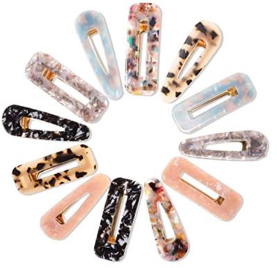 China New 12 Pcs Fashion Acrylic Resin Hair Barrettes Hair Clips For Women Hair Accessories for sale