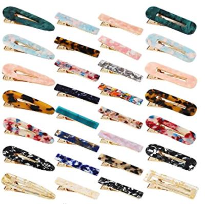 China 30pcs Fashion Resin Hair Clips Set Acrylic Alligator Hair Accessories Leopard Print Hair Barrettes For Women for sale