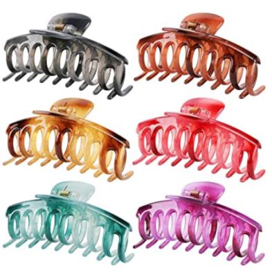 China Fashion 6 Packs Strong Hold Women Big Hair Claw Clip For Thick Hair Banana Clips For Thin Hair for sale