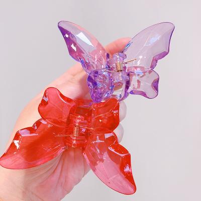 China Fashion Design Wholesale New Acrylic Butterfly Large Size Transparent Hair Claw Clips Jewelry for sale