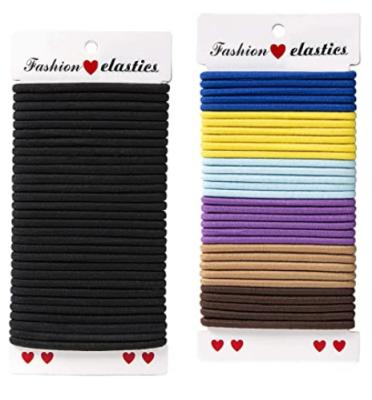 China Fashion Hair Rubber Bands High Elastic Stretch Band No Metal Hair Ties No Damage Diameter 1.58 IN 0.1 IN or 2. for sale