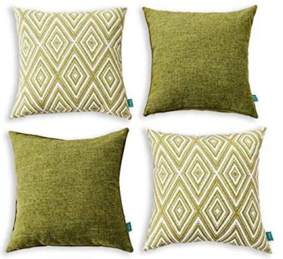 China Anti-Static Decorative Tile Set Of 4 Pillows Cushion Linen Cover For Couch Sofa Living Room 18