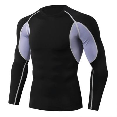 China Anti-Wrinkle Compression Shirt Men Fitness Long Sleeves Shirt Men Gym T-shirt Soccer Tank Top Sportswear Sports Tight for sale