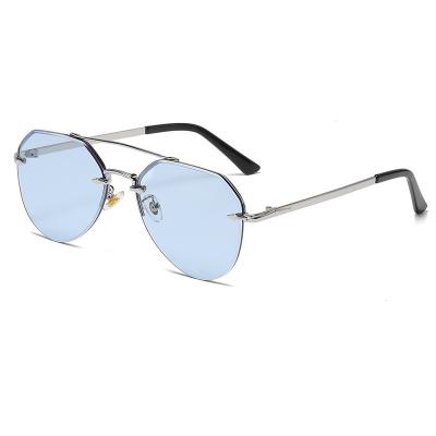 China 8313 Fashion Vintage Sunglasses Men Spring Metal Steampunk Rimless Mirror Sun Glasses Sun Glasses For Men Women Personality Eyewear Retro for sale