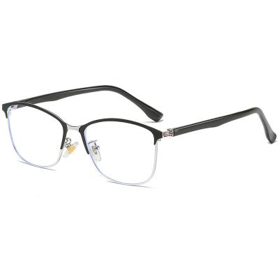 China For Reading Glasses 8219 Retro Vintage Light Blue Metal Frame Clear Glasses Anti Shape To Eyewear Glasses Black Classic Square Eye Glasses for sale