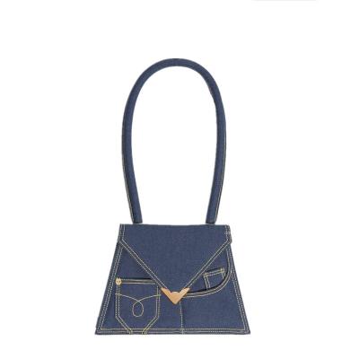 China Vintage ins bag women 2020 new summer denim casual shoulder bag women handbags triangle bag for sale