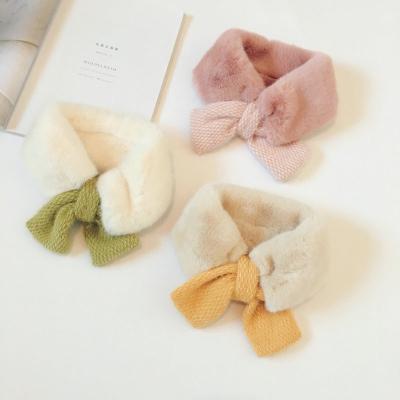 China Winter Baby Kid Short Scarf Thicken Fur Warm Decorative Collar Fashion Girl Bib Children Soft Winter Wild Scarves for sale