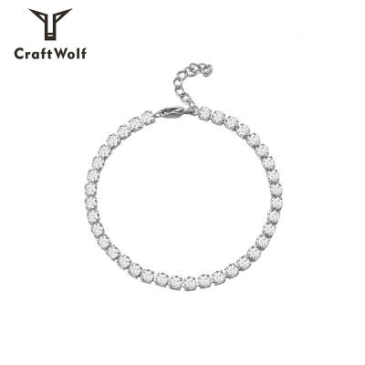 China High Quality Craft Wolf Hip Hop Jewelry Mens Womens Party Anti-allergic/No Rust/Crystal Iced Out Steel Zircon Rhinestone Tennis Bangle Bracelet stainless for sale