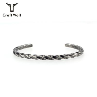 China High Quality Anti-allergic/No Rust/Craft Wolf 2019 Newcomers Screw Twisted Bangles Stainless Steel Bracelets for sale