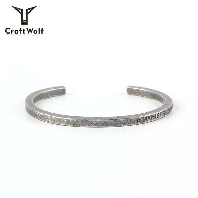 China High Quality Craft Wolf New Design Bangle Mens Stainless Steel Bracelets for sale