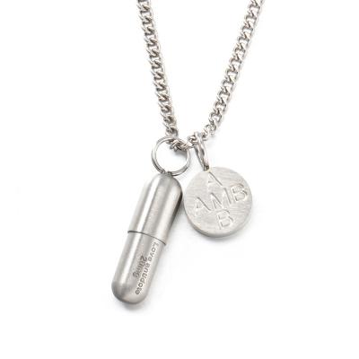 China Anti-allergic/No rust/fashion pill capsule high quality European and American style single couples can unscrew love antidote pendant necklace for sale