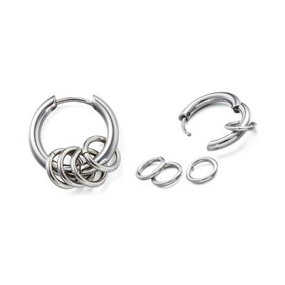 China Craft Wolf Custom Fashion Women Men Stainless Steel Hoop Earrings High Quality Acrylic for sale