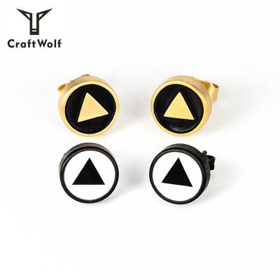 China High Quality Wolf Custom Trendy Geometric Stud Earrings Craft Stud Earrings For Women Men for sale