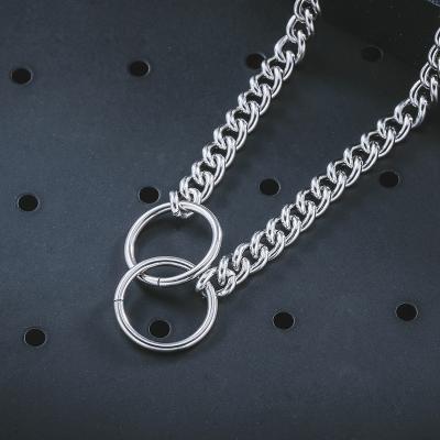 China Wolf Stainless Steel High Quality Hip Hop Craft Ring Shape Necklace Fahion Chain Jewelry For Men's Style for sale