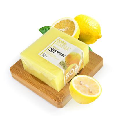 China OEM/ODM Skin Care Lemongrass Base Cleansing Essential Oil Whitening Fruit Lemon Handmade Soap for sale