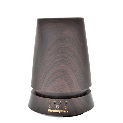 China 350Ml Wooden Car Grain Fragrance Light Home Oil Humidifier Can Be Closed Regularly Air Diffuser for sale