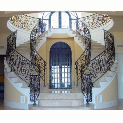 China AG-F002 EUROPEAN Exquisite Wrought Iron Stair Railing Railing for sale