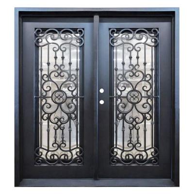 China EUROPEAN Modern Main Gate Designs Wrought Iron Fence Residential Double Gate Fancy Gate AR-I048 for sale