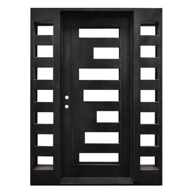 China AR-S063 Morden EUROPEAN AR-S063 Entrance Door Wrought Iron Double Door Security Residential Exterior Door for sale